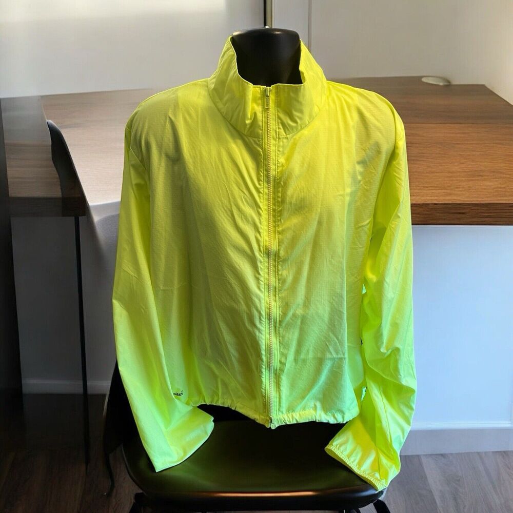 Vintage LL Bean Windbreaker Unisex Large Yellow Reflective Cycling USA Jacket